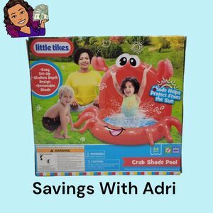 Litte Tikes Inflatable Outdoor Kids Babies Toddlers Crab Shade Pool
